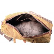 7. WaxCover Weekender II Vintage™ Podręczna torba podróżna, weekendowa. Gruba bawełna woskowana i skóra naturalna. Damska / męska. Kolor: khaki